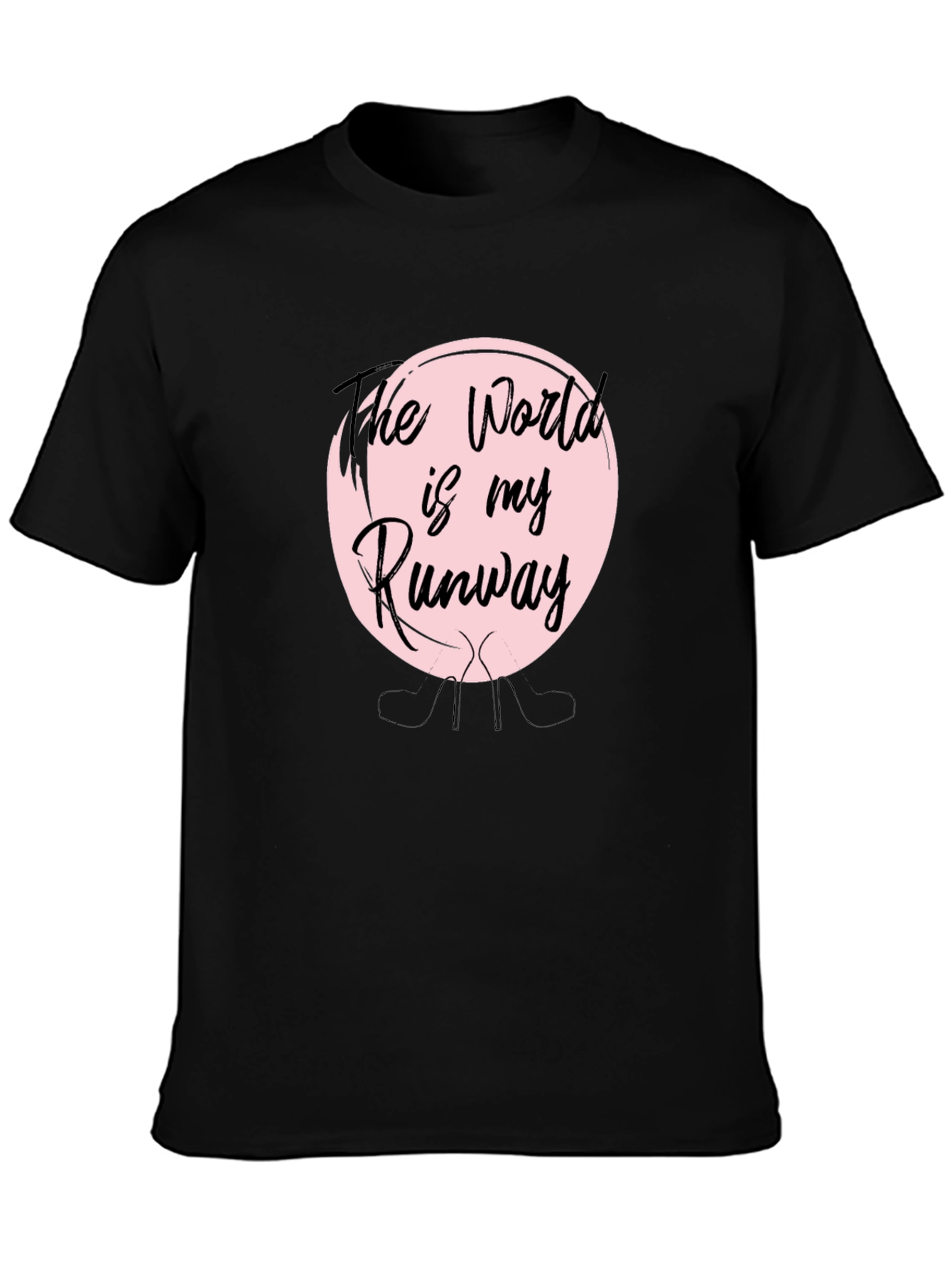 The World is My Runway Black T-Shirt
