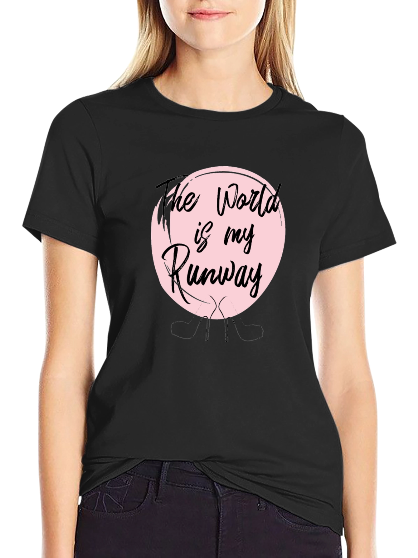 The World is My Runway Black T-Shirt
