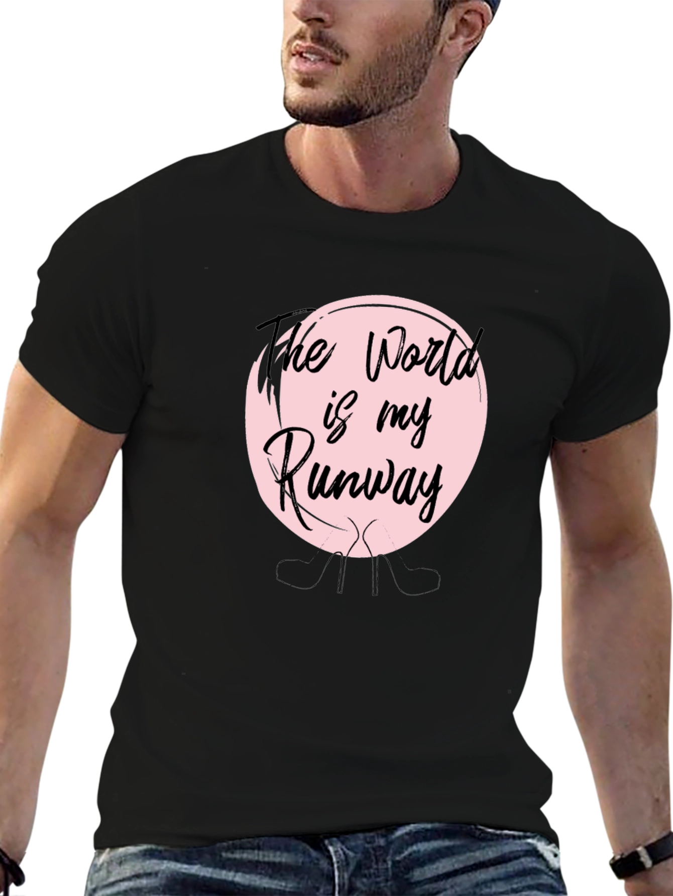 The World is My Runway Black T-Shirt