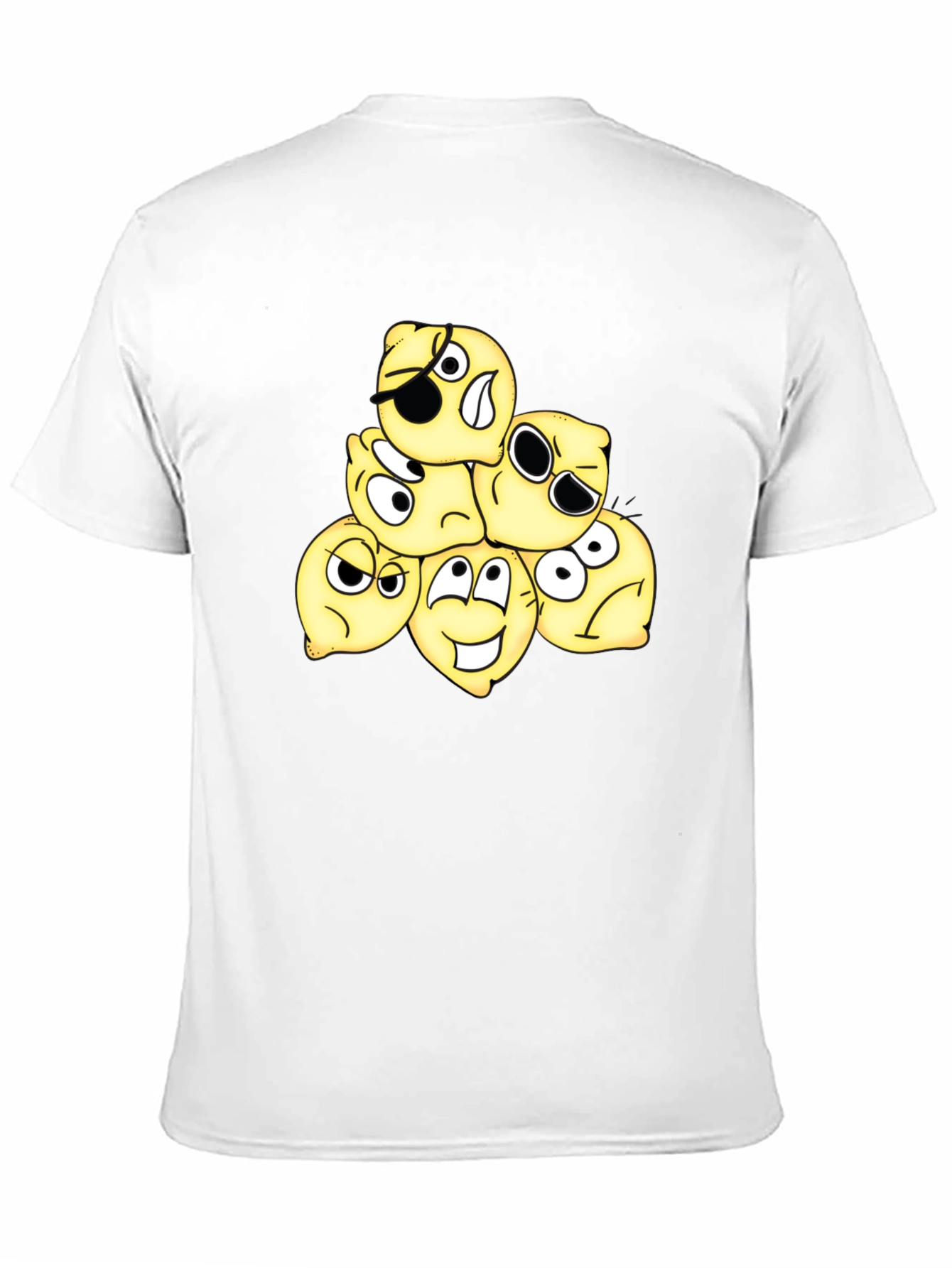 Funny Emoji Black Cotton T-Shirt