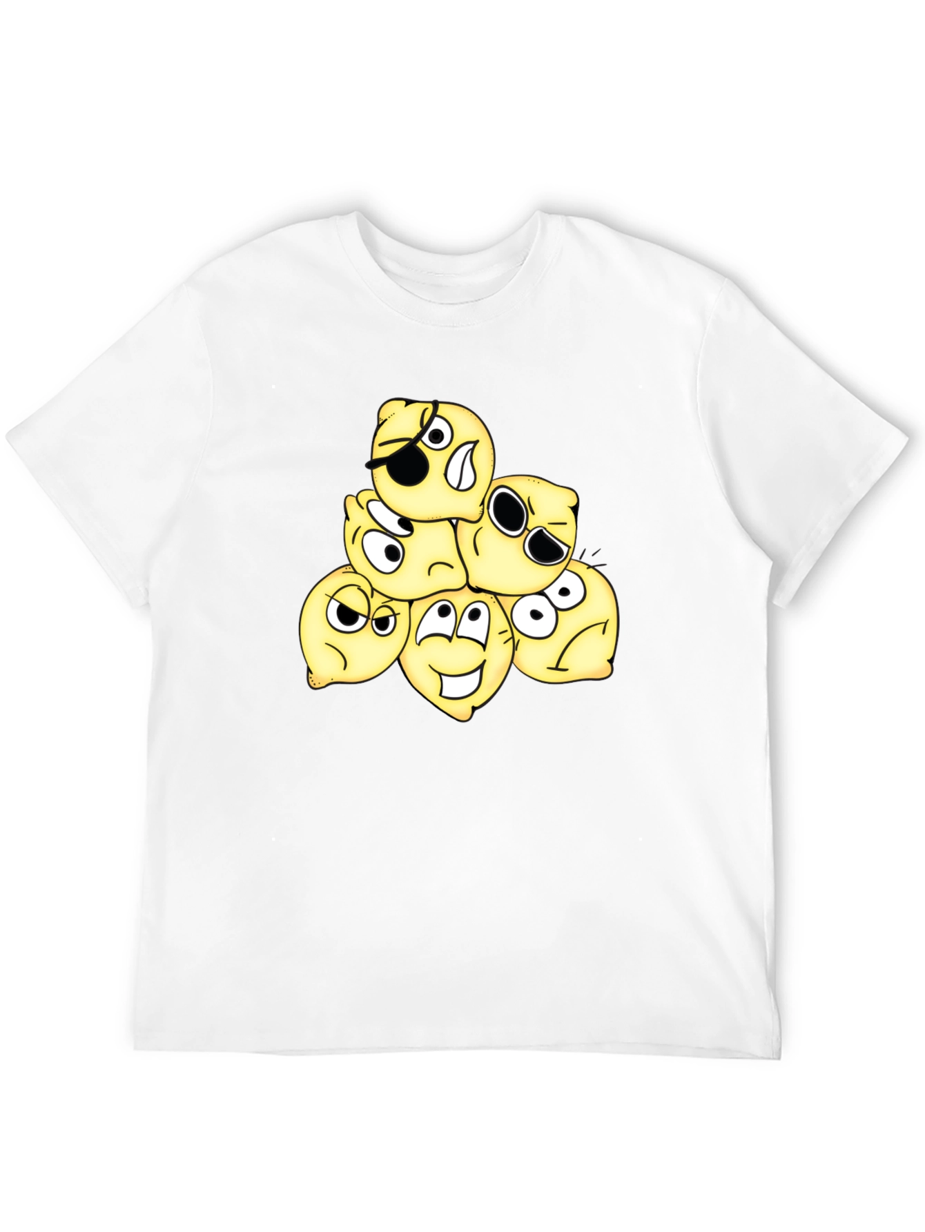 Funny Emoji Black Cotton T-Shirt