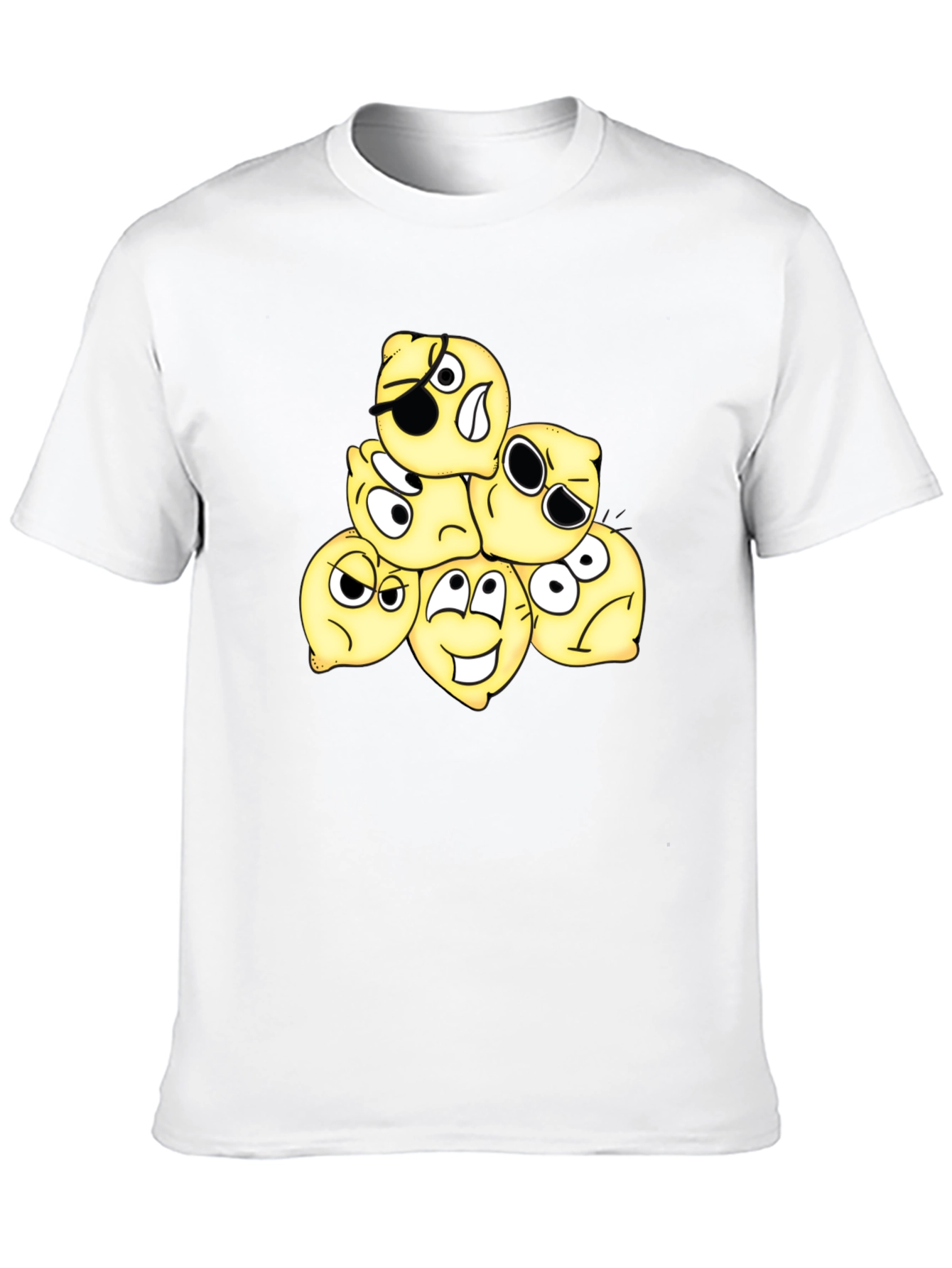 Funny Emoji Black Cotton T-Shirt