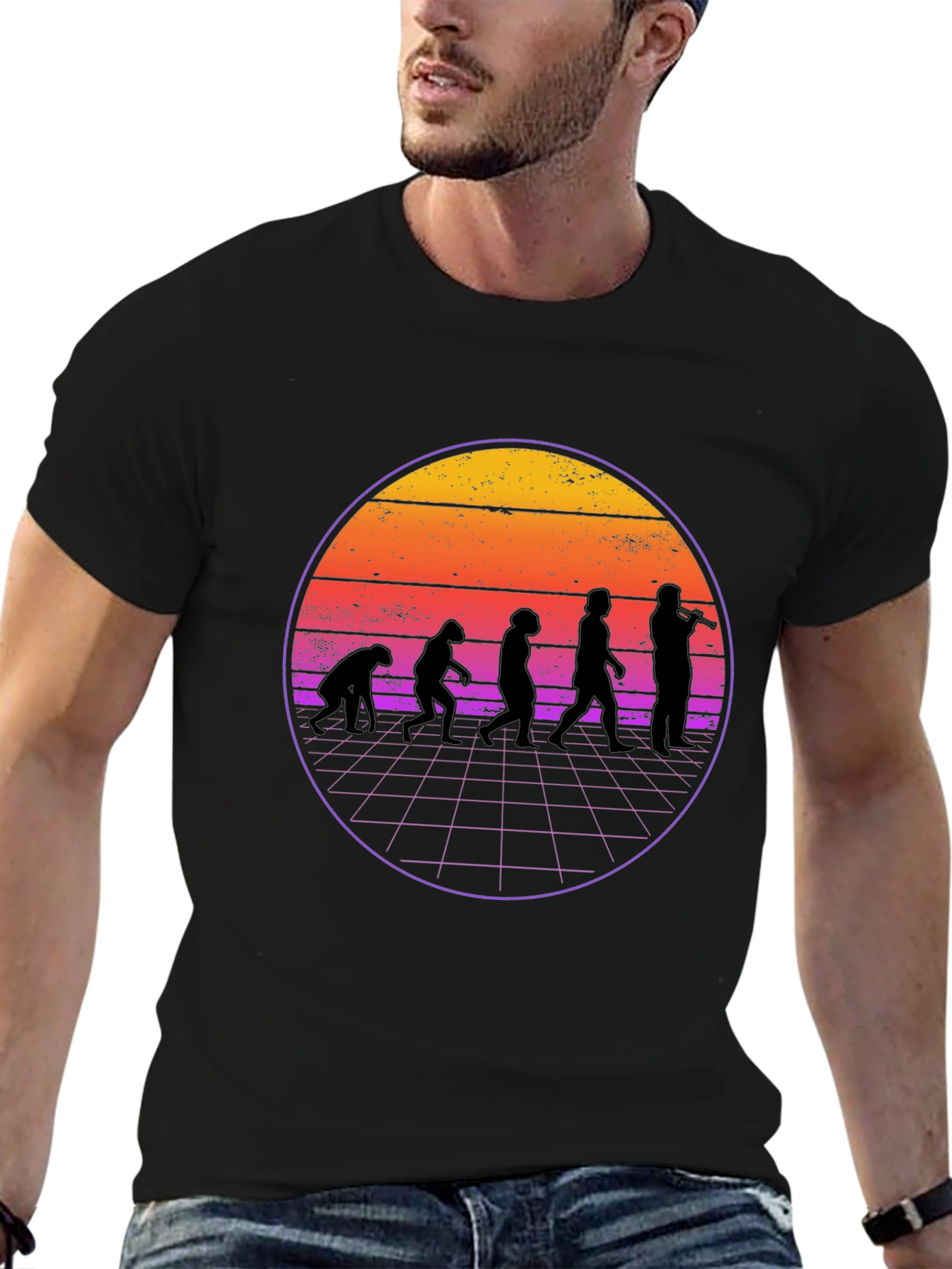 Evolution Musician T-Shirt Retro Style