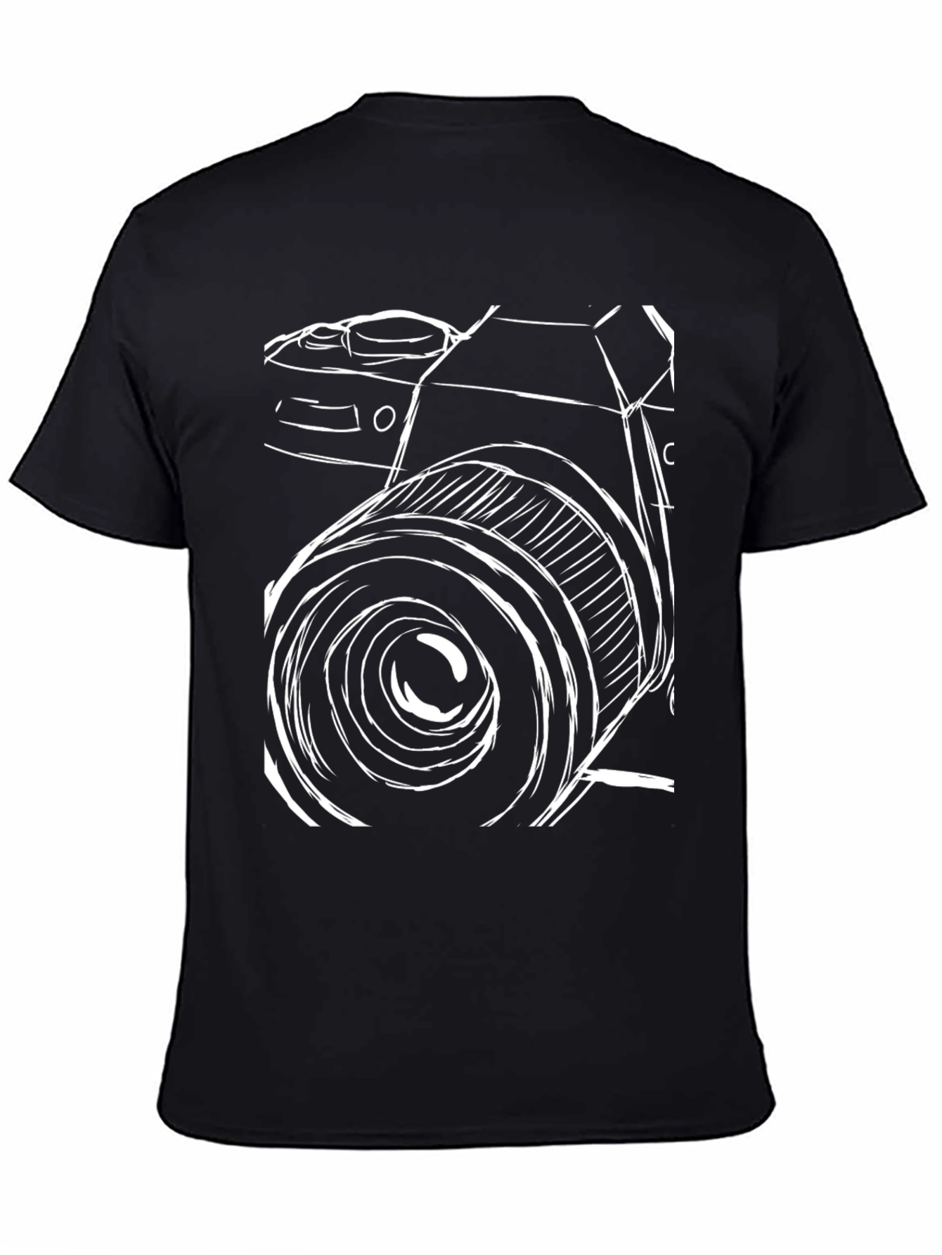 Abstract Camera Graphic Black T-Shirt