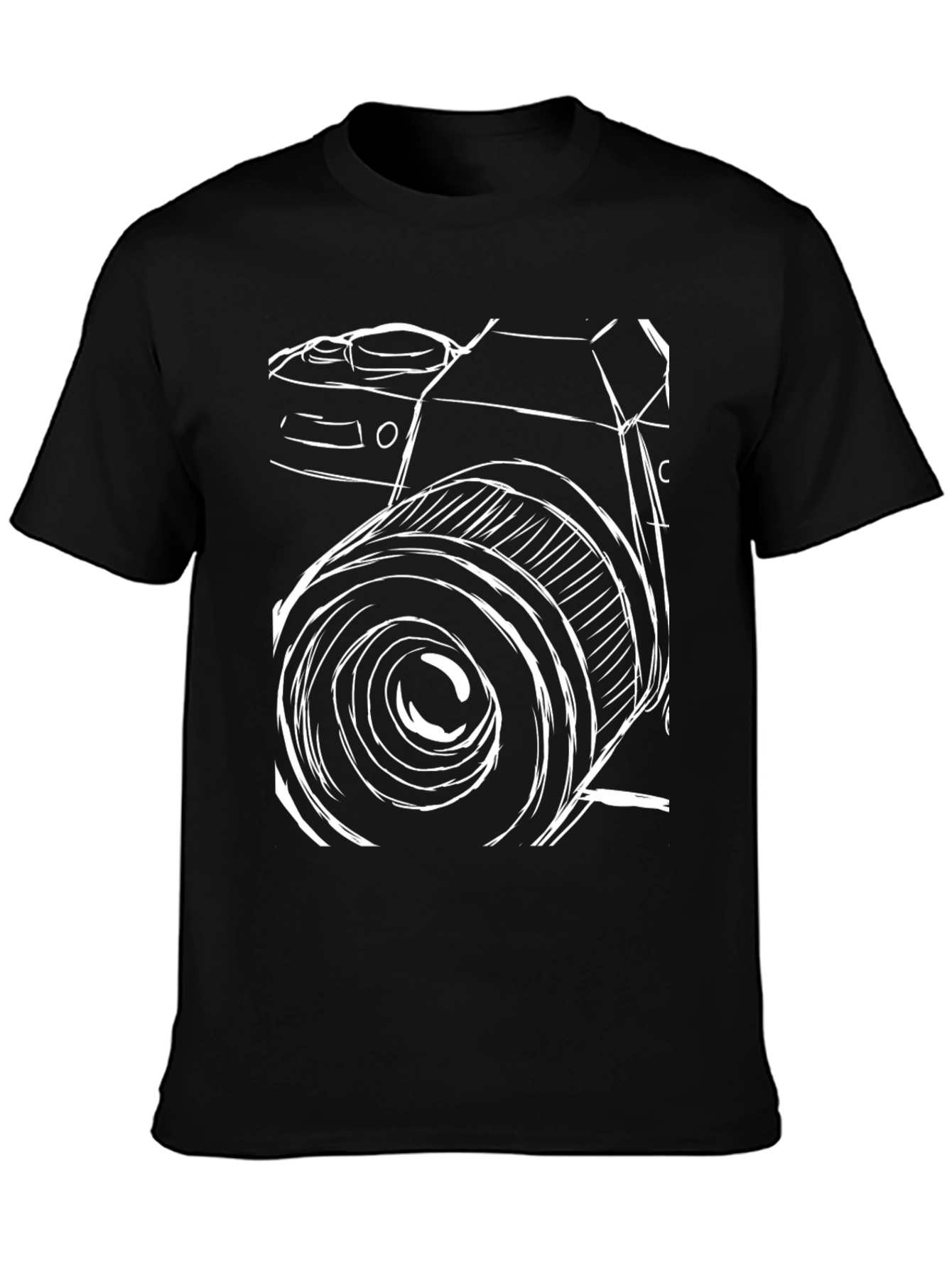 Abstract Camera Graphic Black T-Shirt