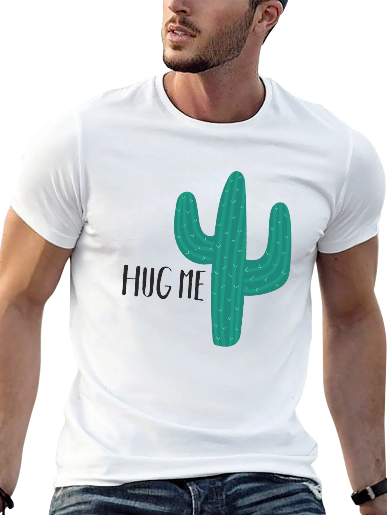Cactus Hug Me T-Shirt - Novelty Graphic Tee