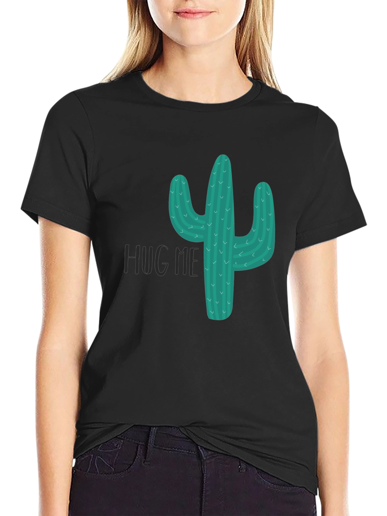 Cactus Hug Me T-Shirt - Novelty Graphic Tee