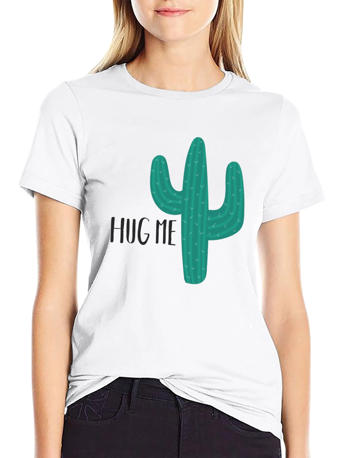 Cactus Hug Me T-Shirt - Novelty Graphic Tee