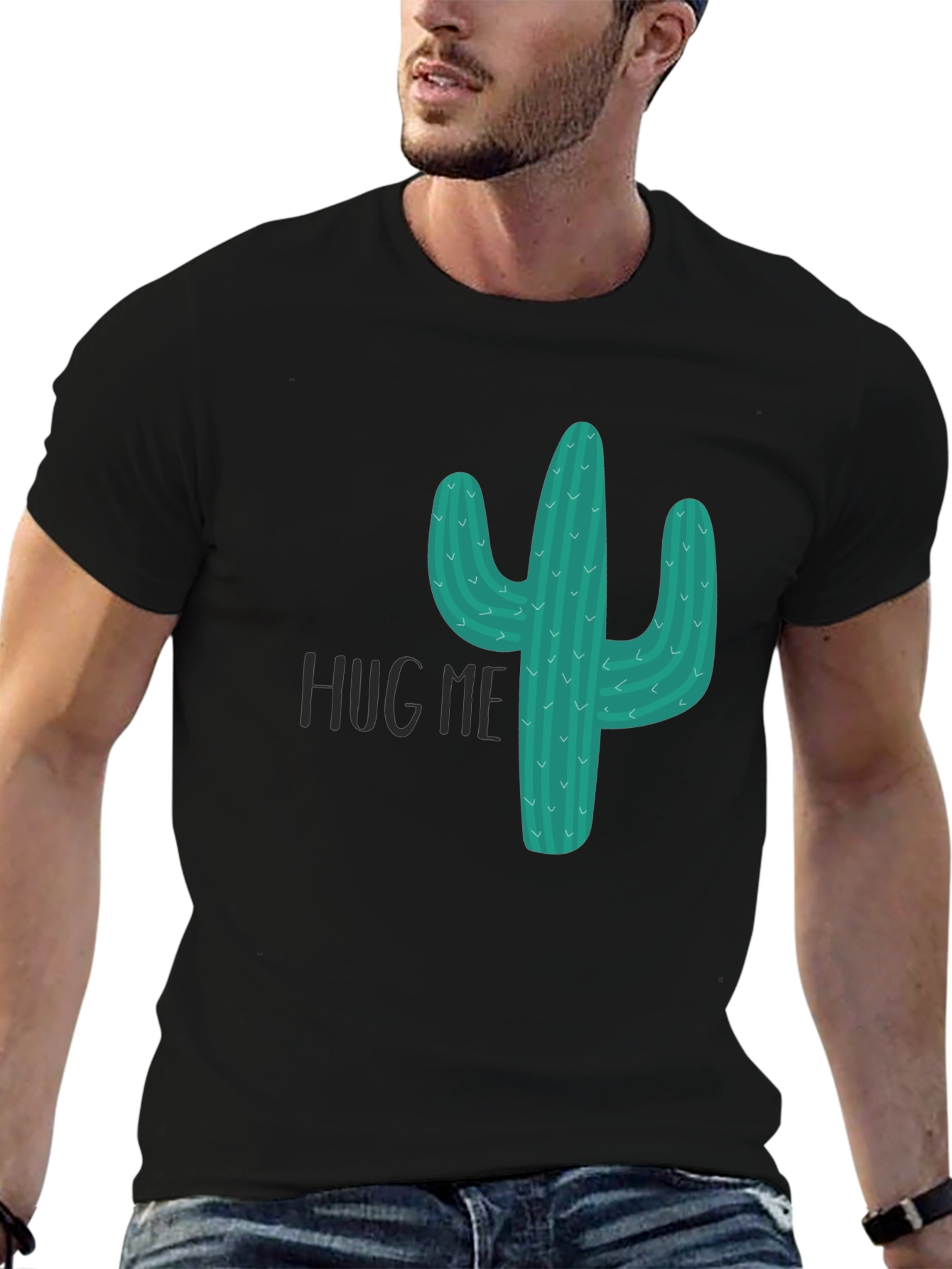 Cactus Hug Me T-Shirt - Novelty Graphic Tee