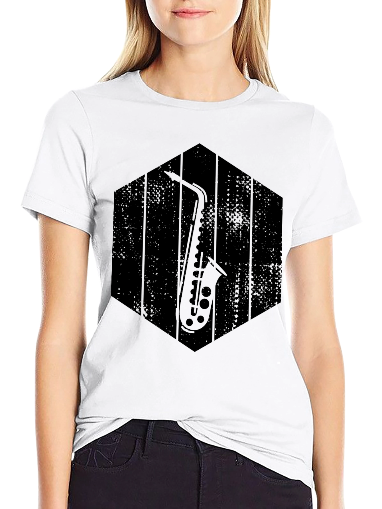 Saxophone Graphic Tee - Musician Style Shirt