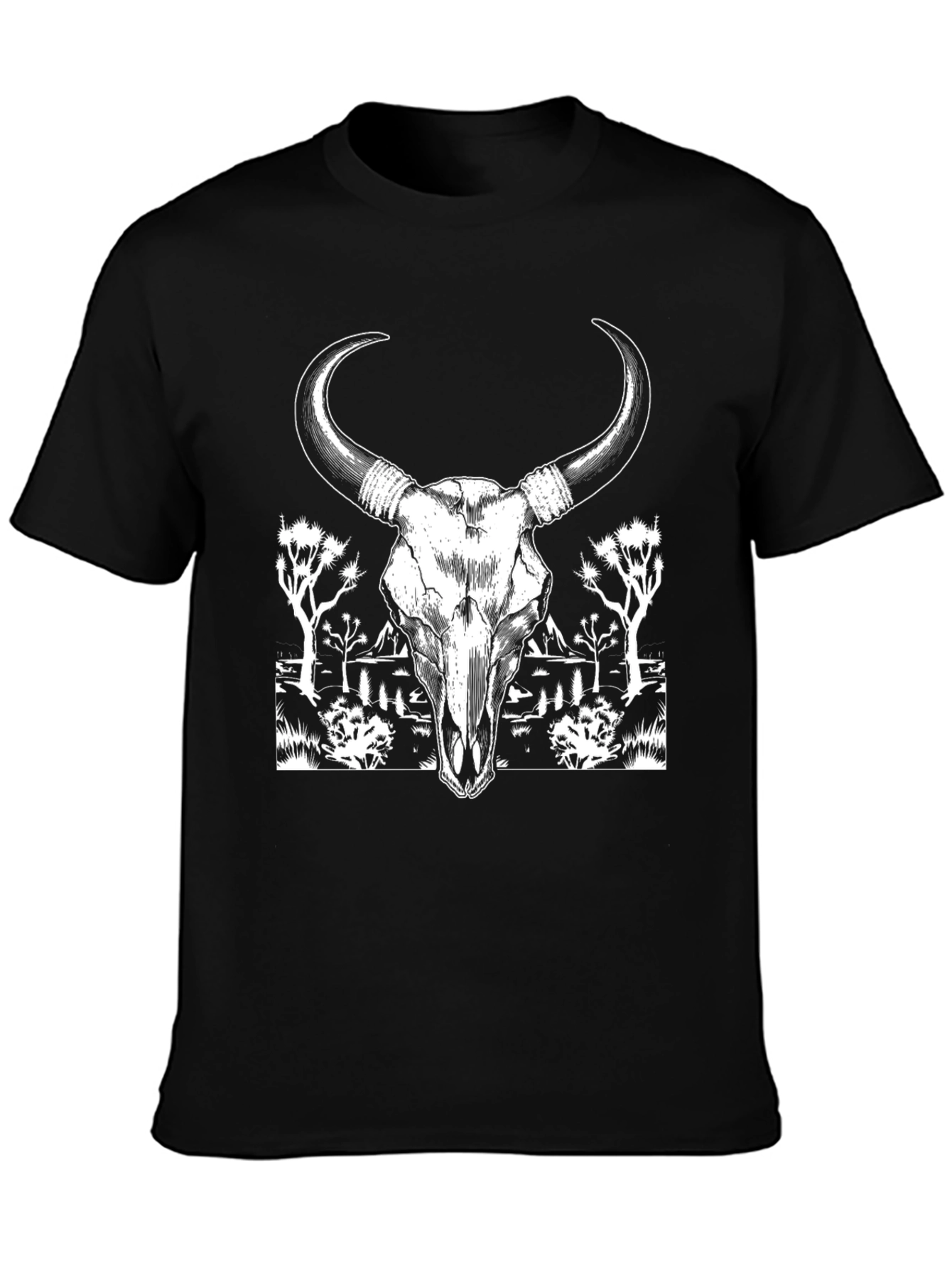 Skull & Desert Graphic Tee - Black