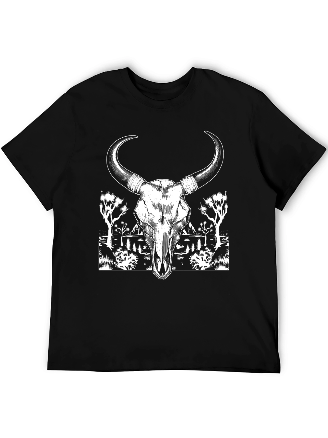 Skull & Desert Graphic Tee - Black