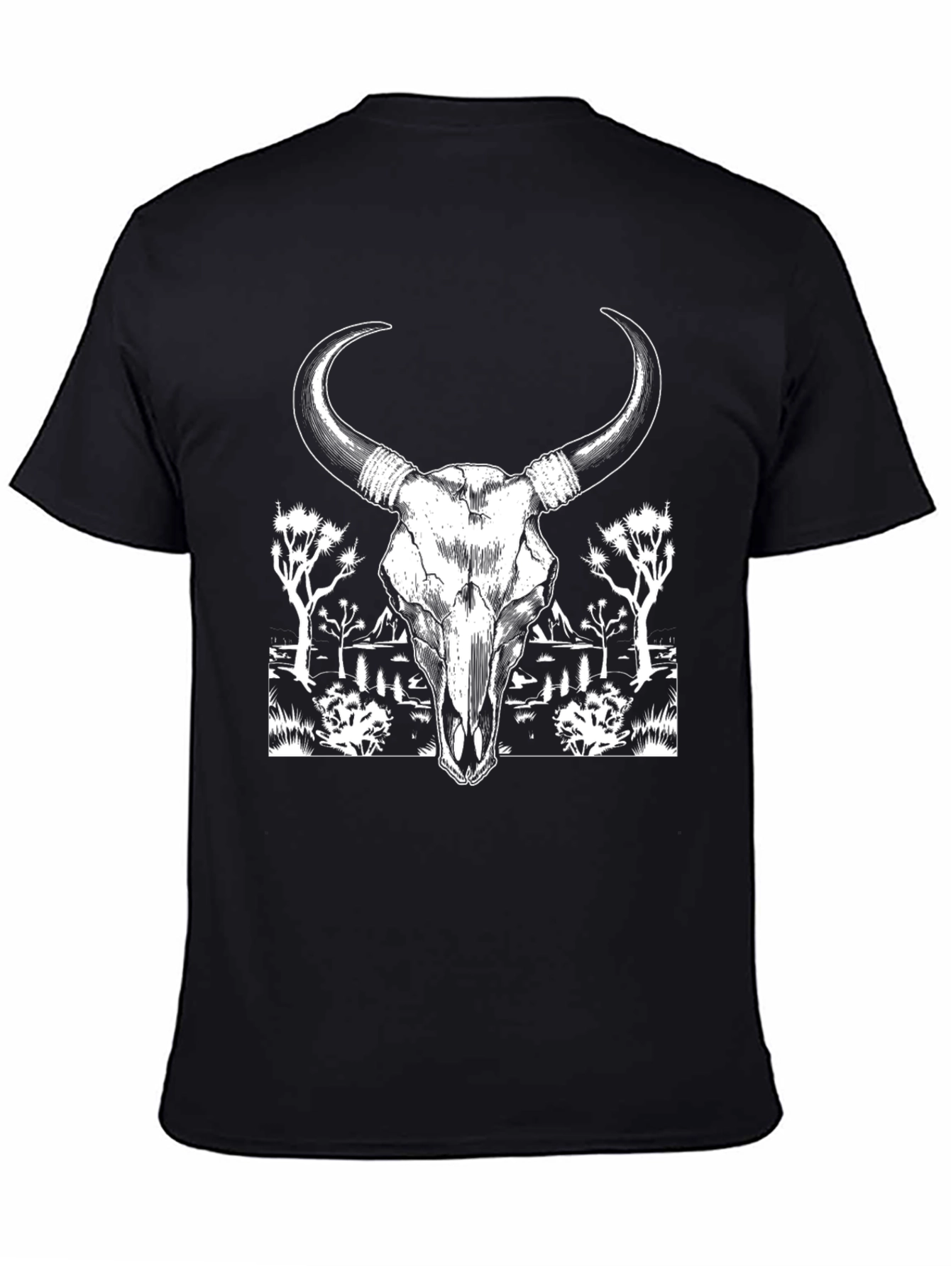 Skull & Desert Graphic Tee - Black