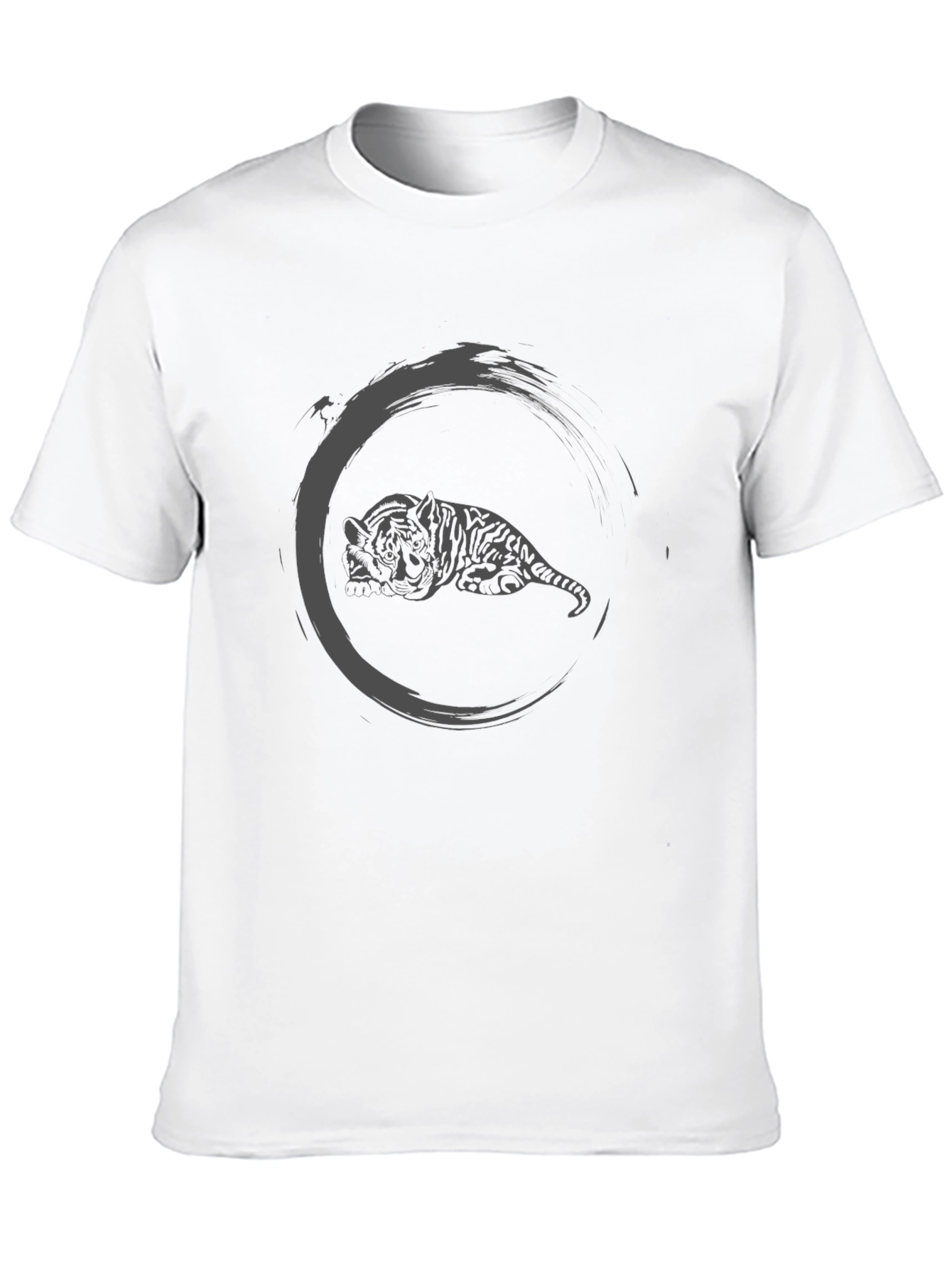 Zen Tiger Graphic Tee - Black Cotton Comfort