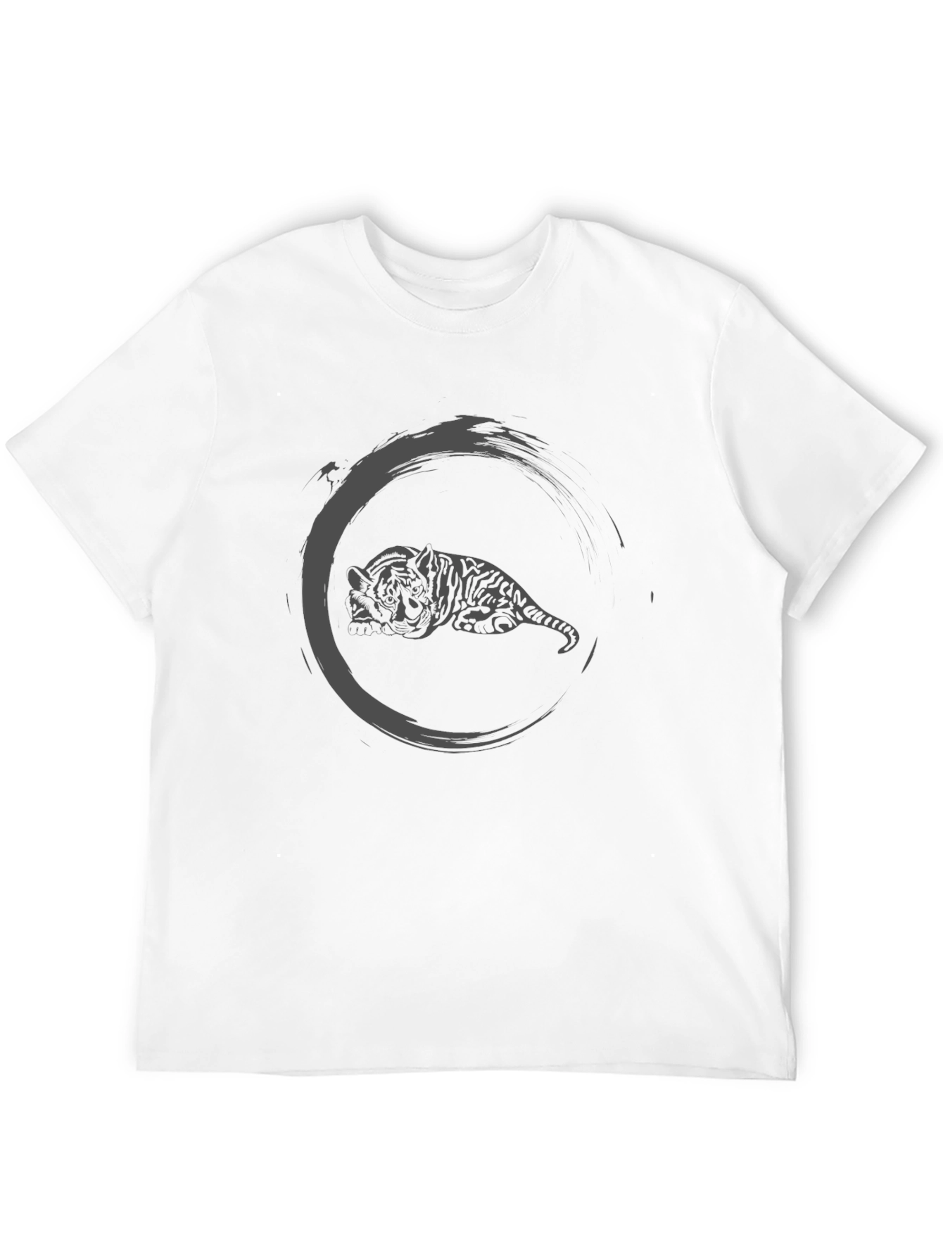 Zen Tiger Graphic Tee - Black Cotton Comfort