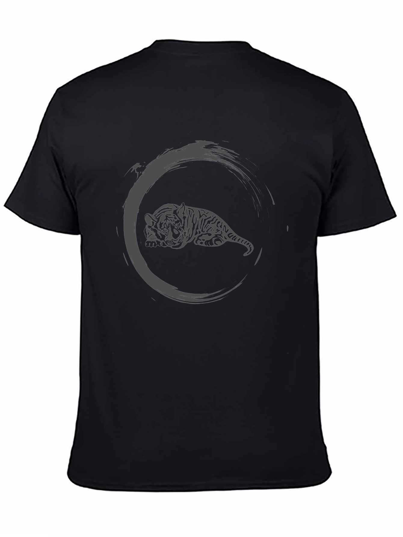 Zen Tiger Graphic Tee - Black Cotton Comfort