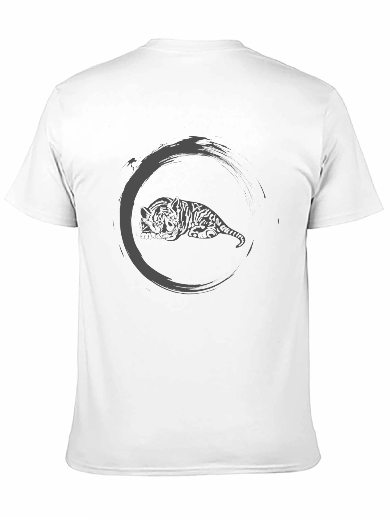 Zen Tiger Graphic Tee - Black Cotton Comfort