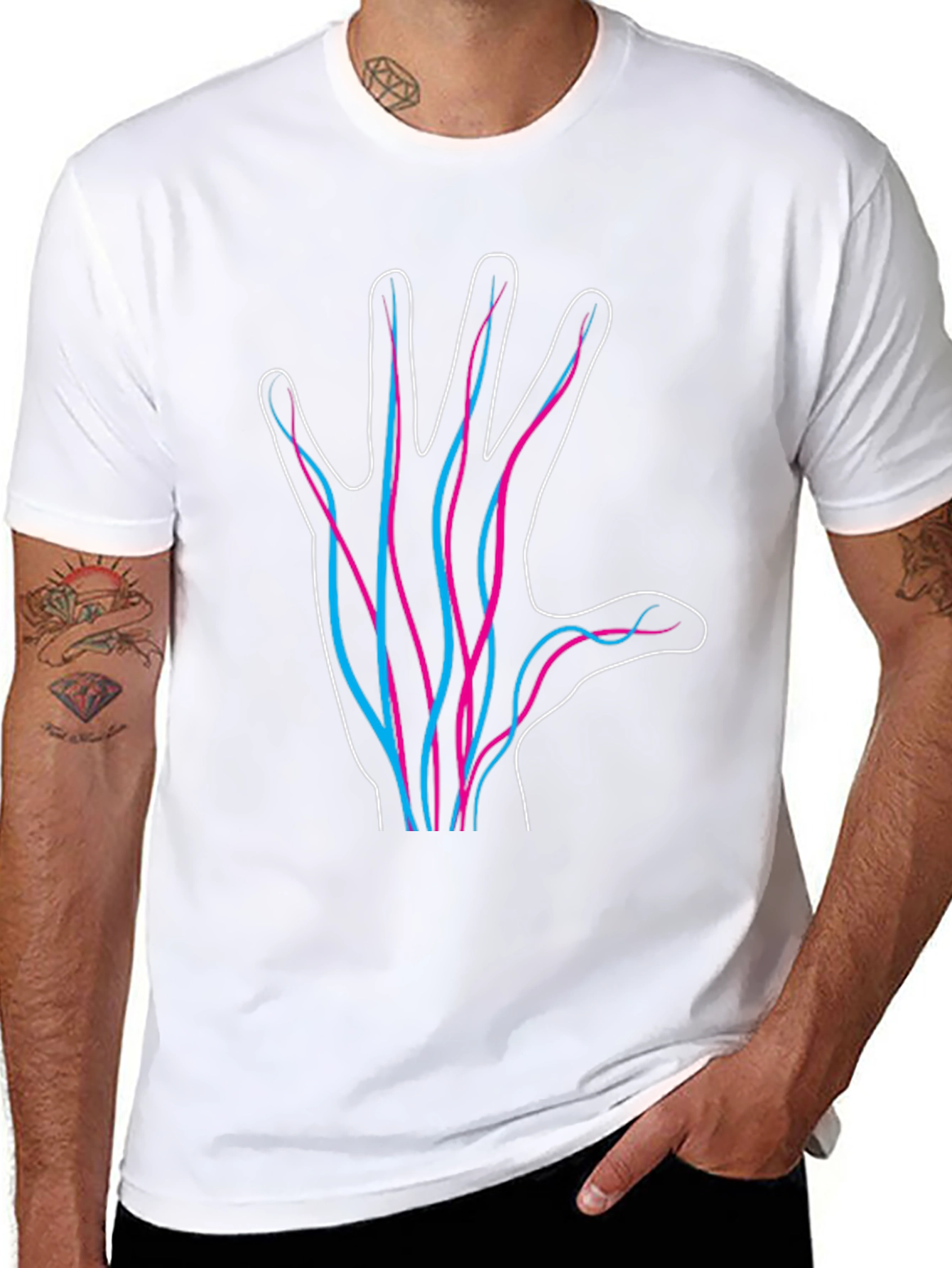 Hand Vein Tee - Unique Graphic Print