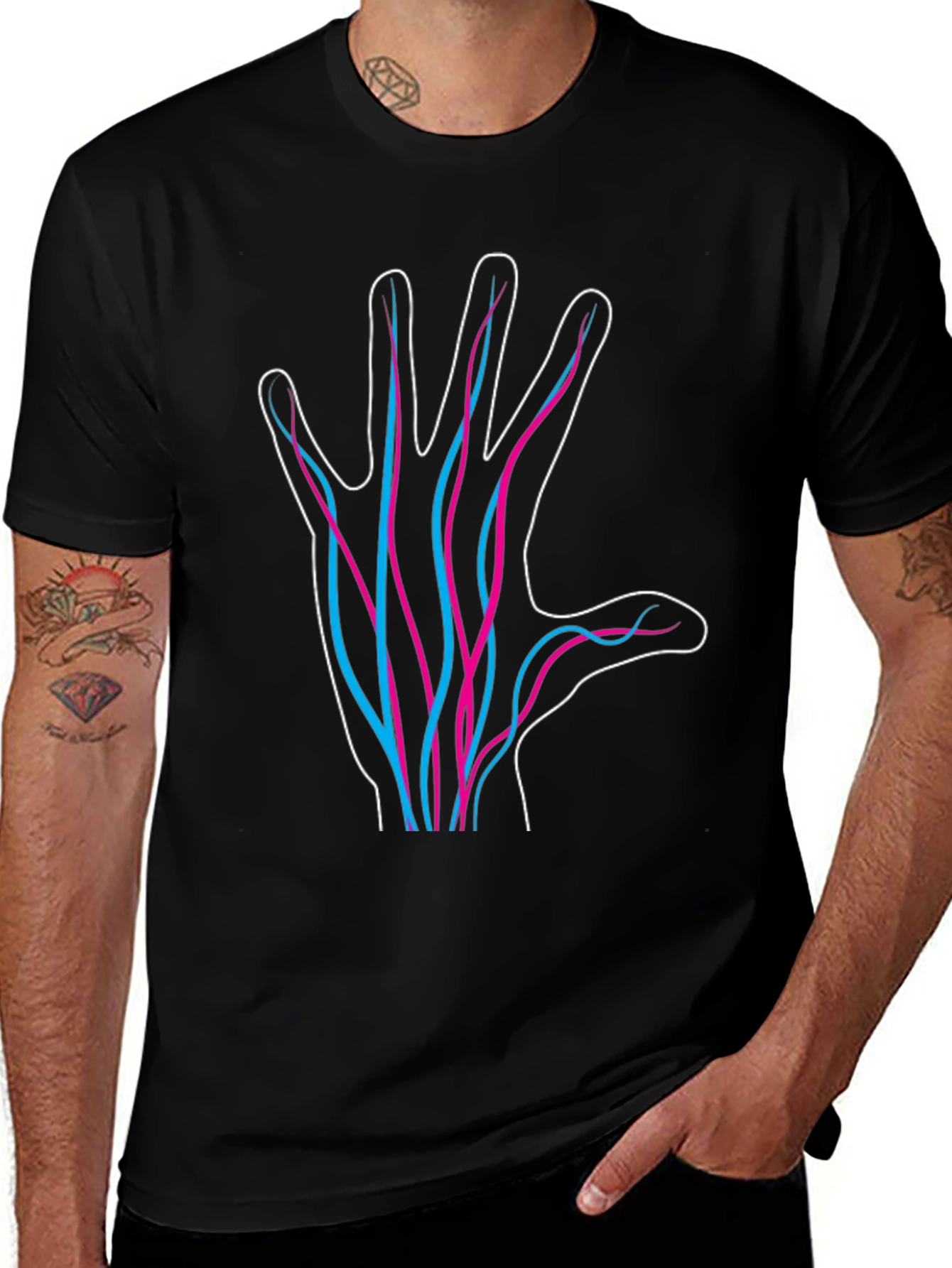 Hand Vein Tee - Unique Graphic Print