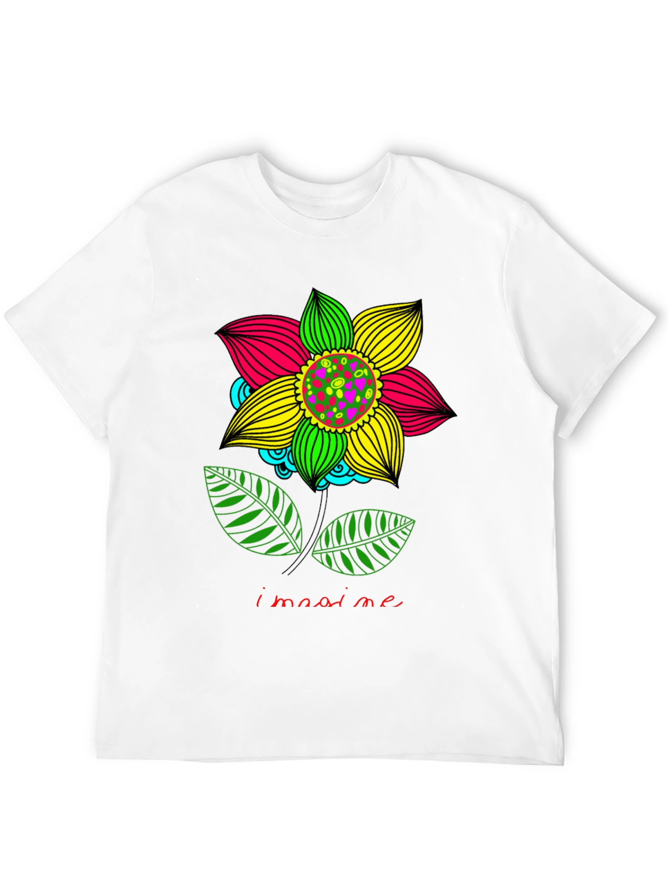 Imagine Flower Graphic Print Black T-Shirt