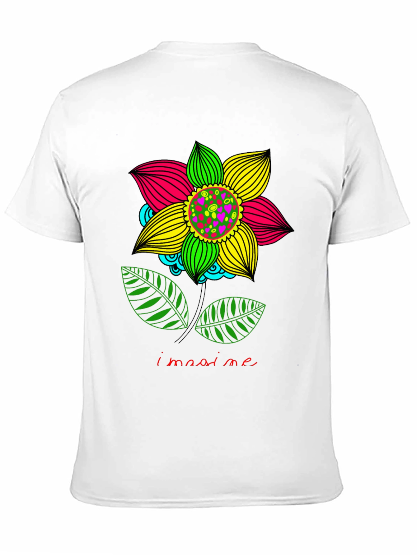 Imagine Flower Graphic Print Black T-Shirt
