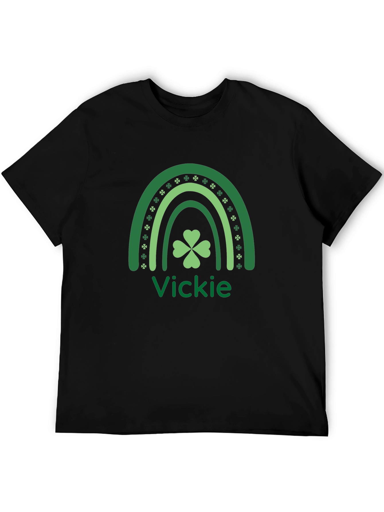 Vickies St. Patricks Day Rainbow Shamrock T-Shirt