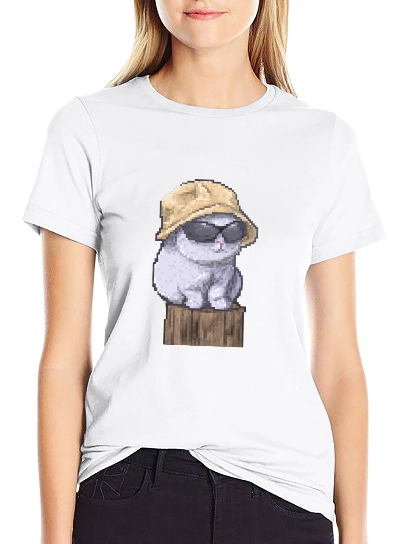 Pixel Cat T-Shirt - Funny Graphic Tee