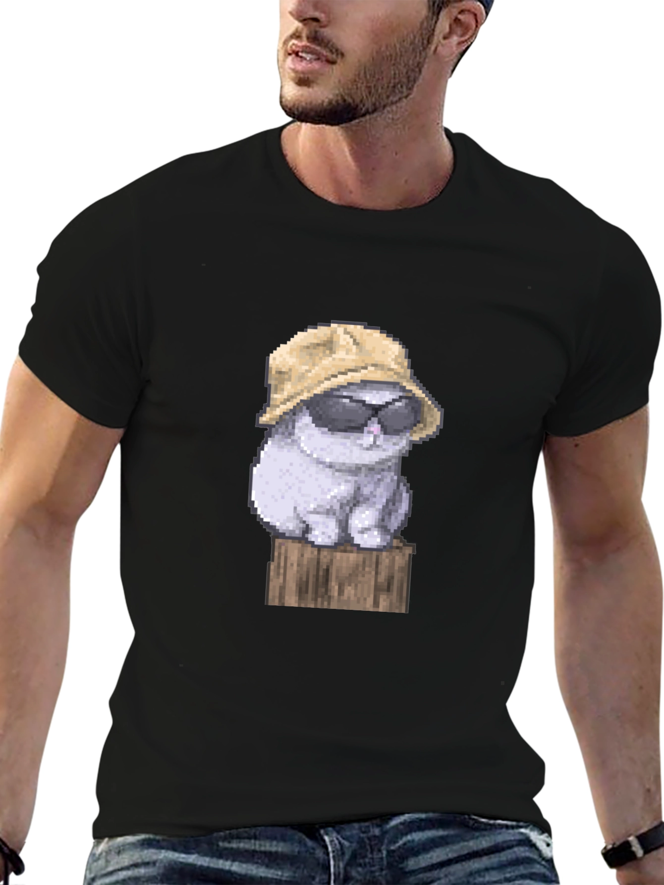 Pixel Cat T-Shirt - Funny Graphic Tee