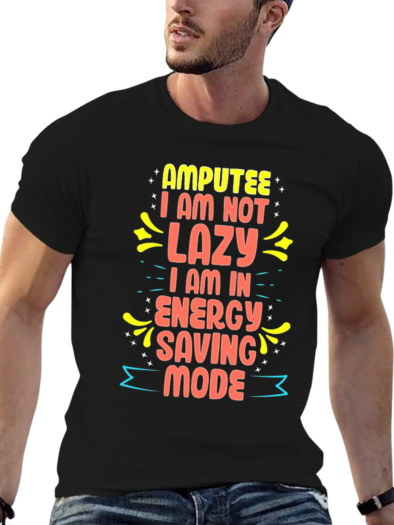 Amputee Energy Saving Mode Graphic Tee