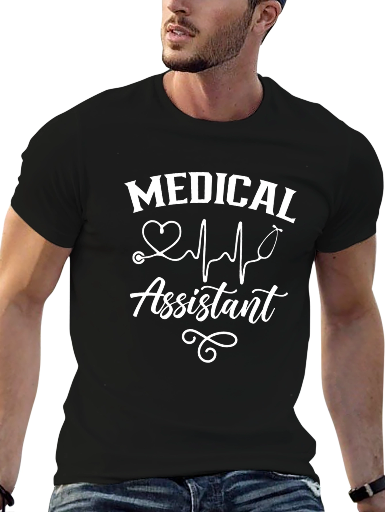 Medical Assistant Graphic Tee - Black Cotton T-Shirt
