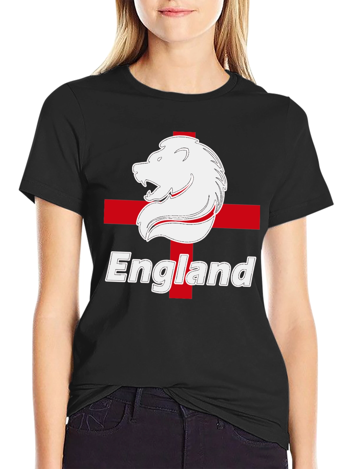 England Lion Crest T-Shirt - Black