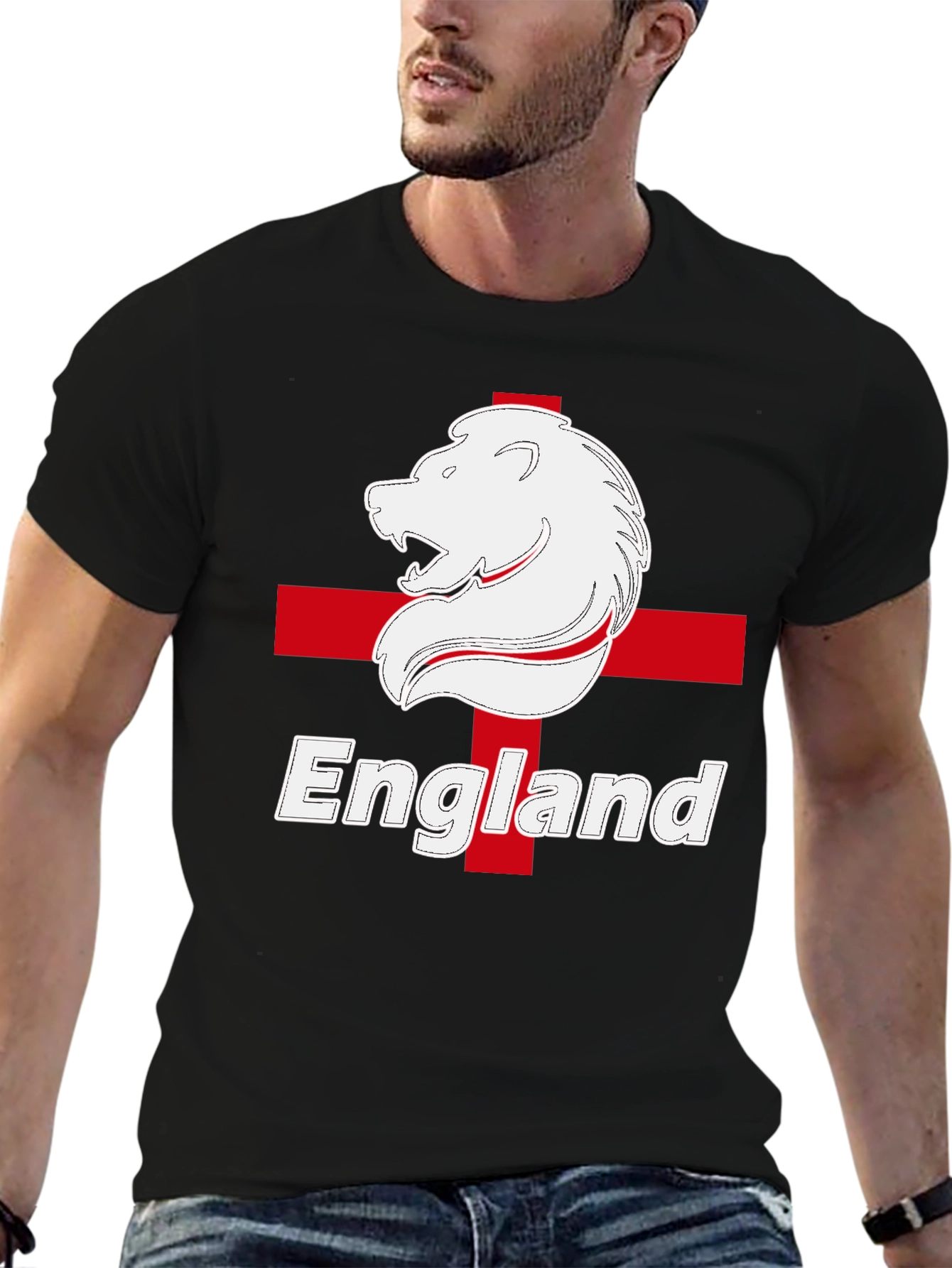 England Lion Crest T-Shirt - Black
