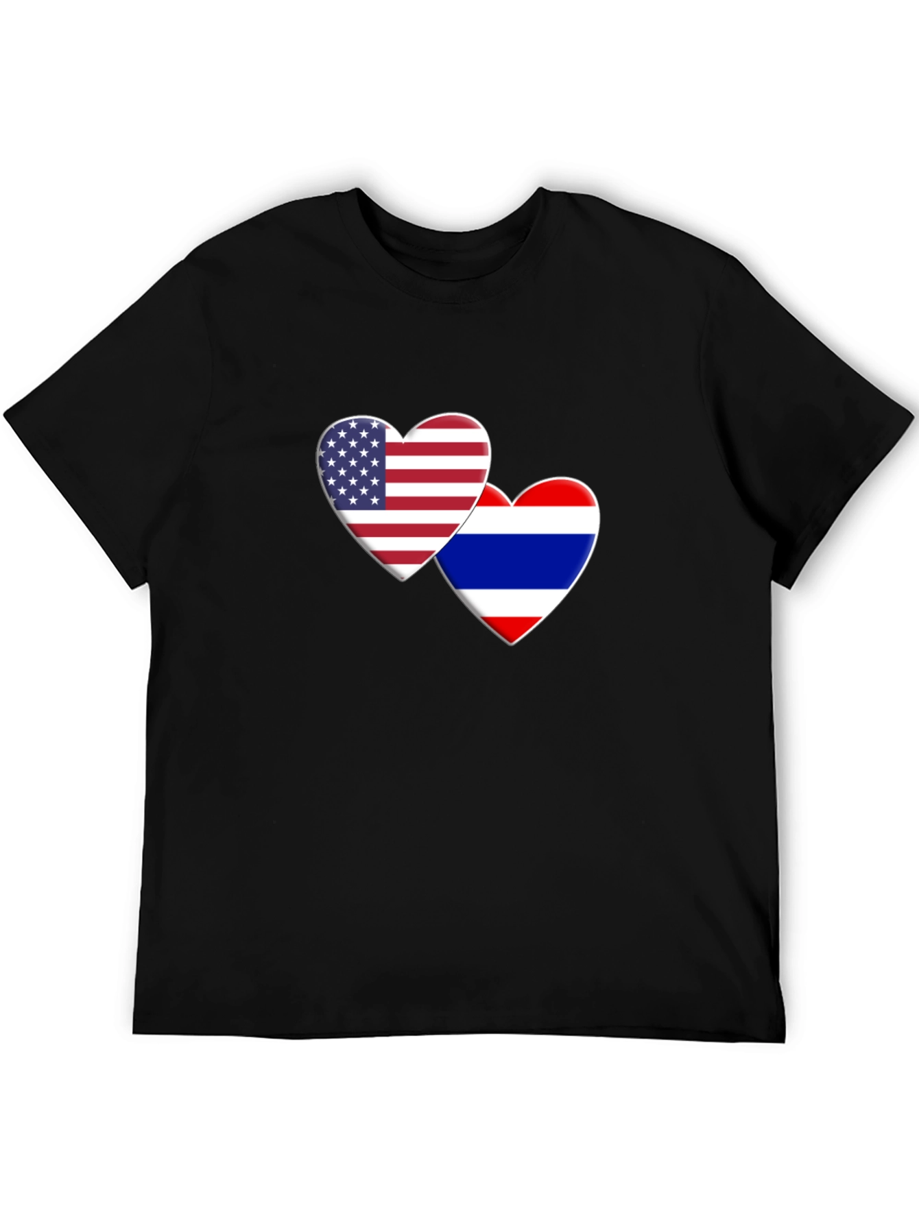 USA & Thailand Flag Heart T-Shirt