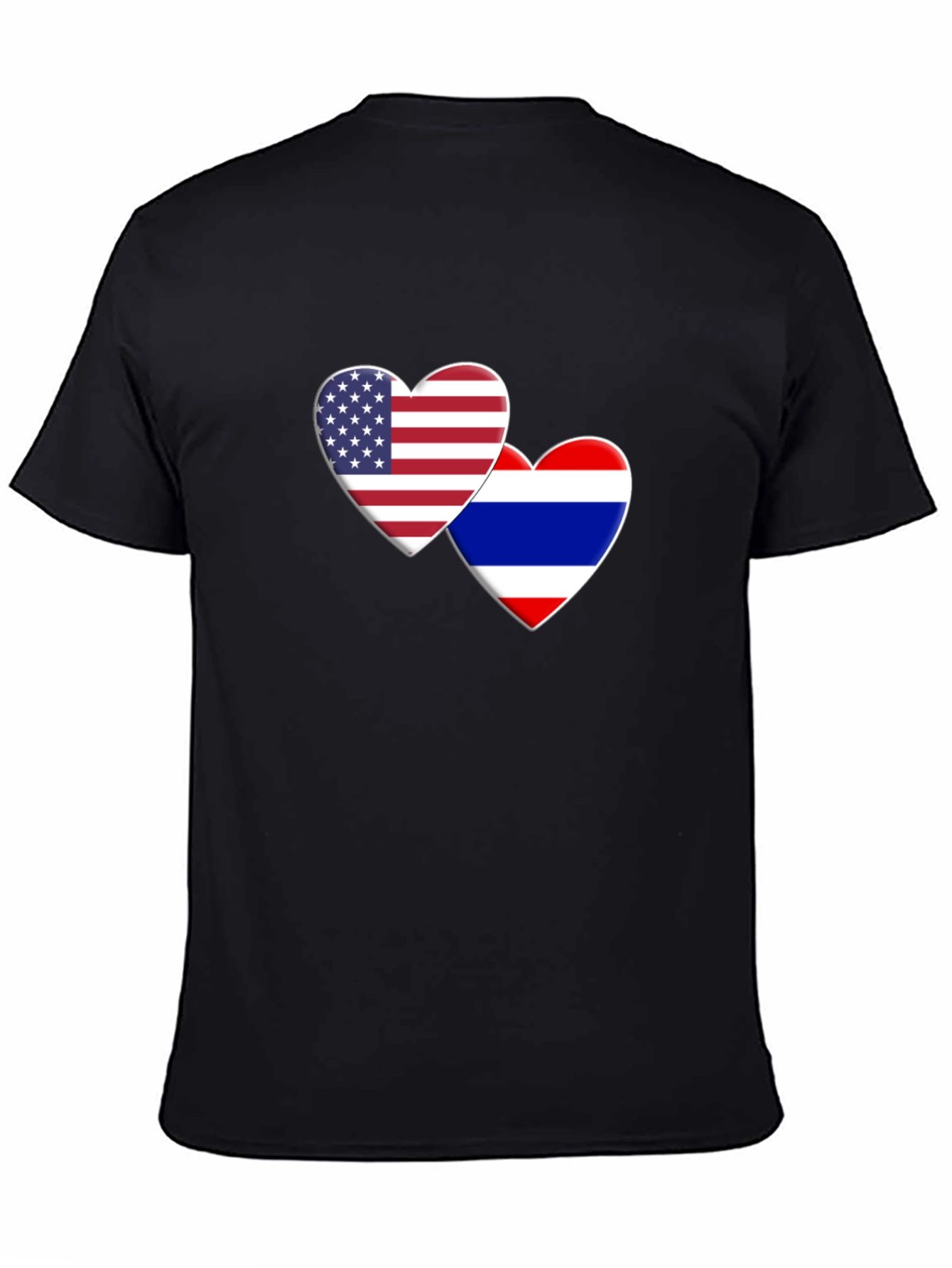 USA & Thailand Flag Heart T-Shirt