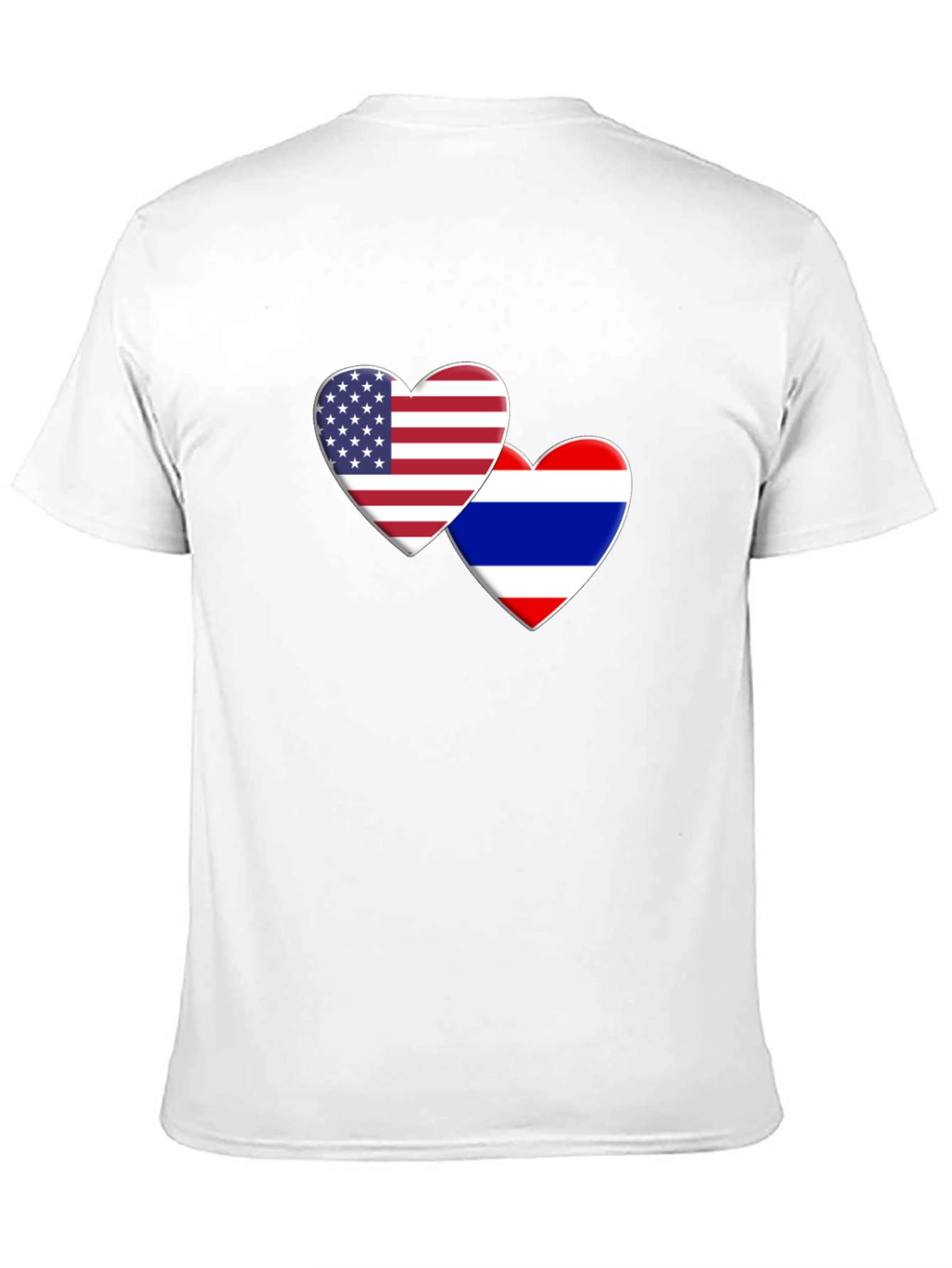 USA & Thailand Flag Heart T-Shirt