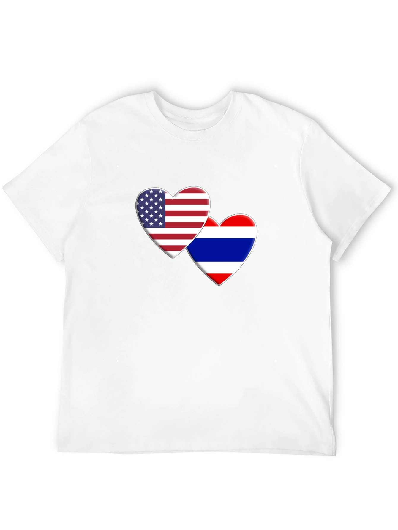 USA & Thailand Flag Heart T-Shirt