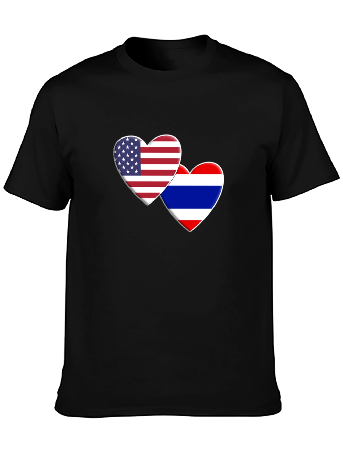 USA & Thailand Flag Heart T-Shirt