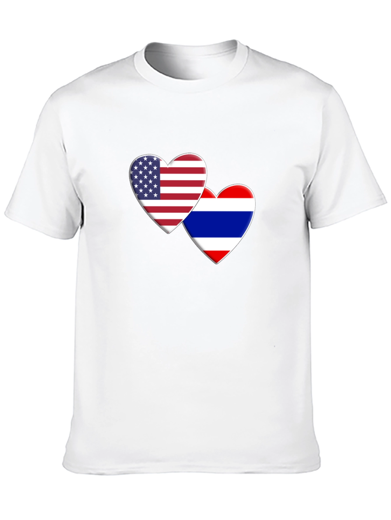 USA & Thailand Flag Heart T-Shirt
