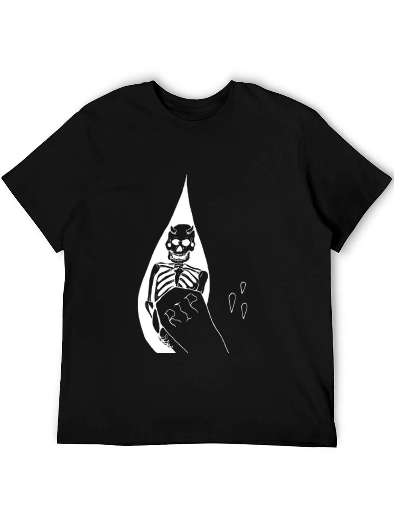 Black Skeleton RIP Graphic Tee