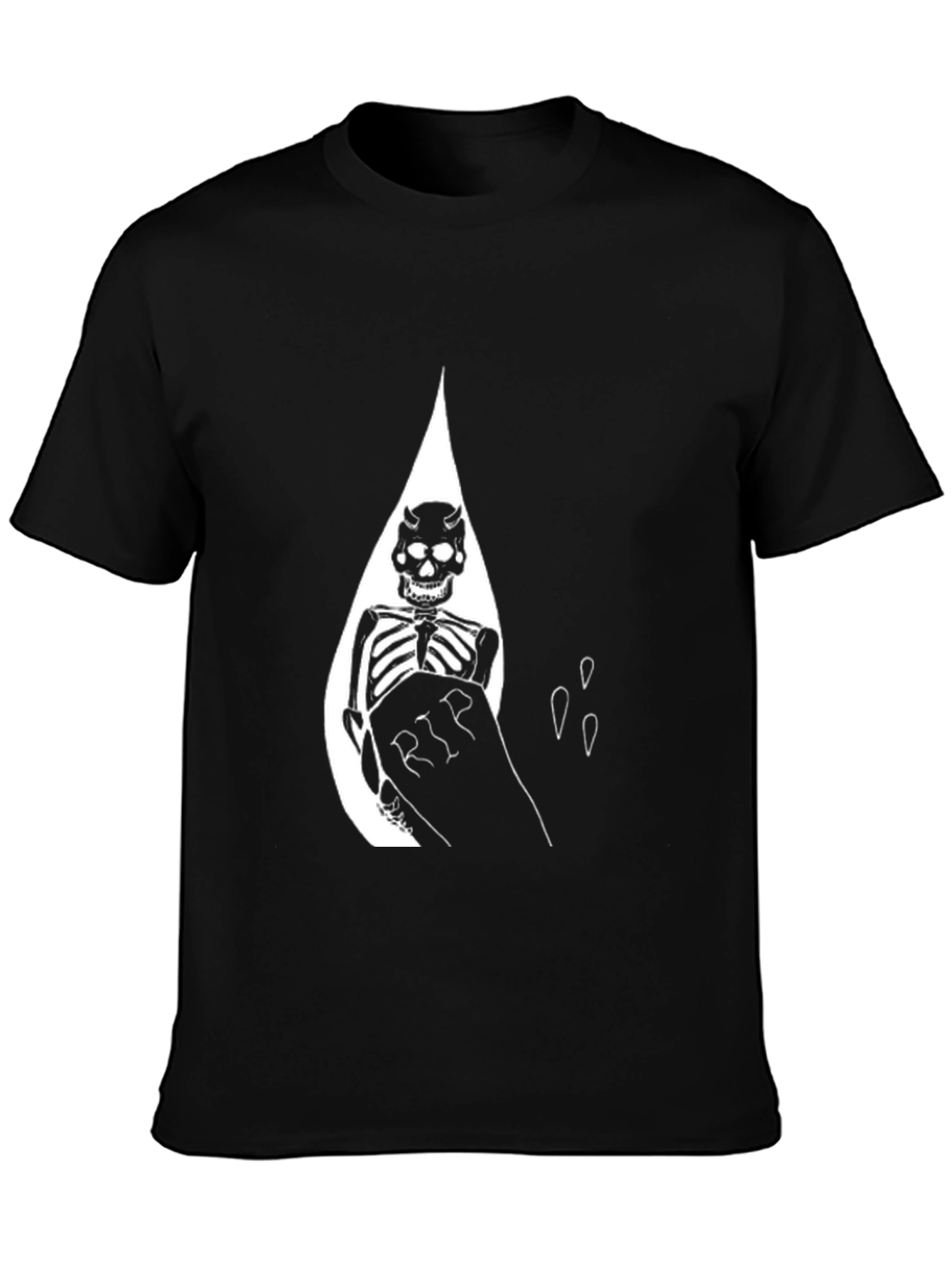 Black Skeleton RIP Graphic Tee