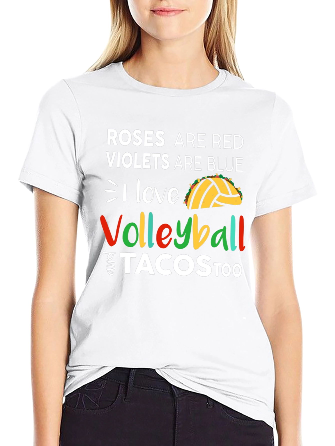 Roses Are Red Volleyball and Tacos Too T-Shirt