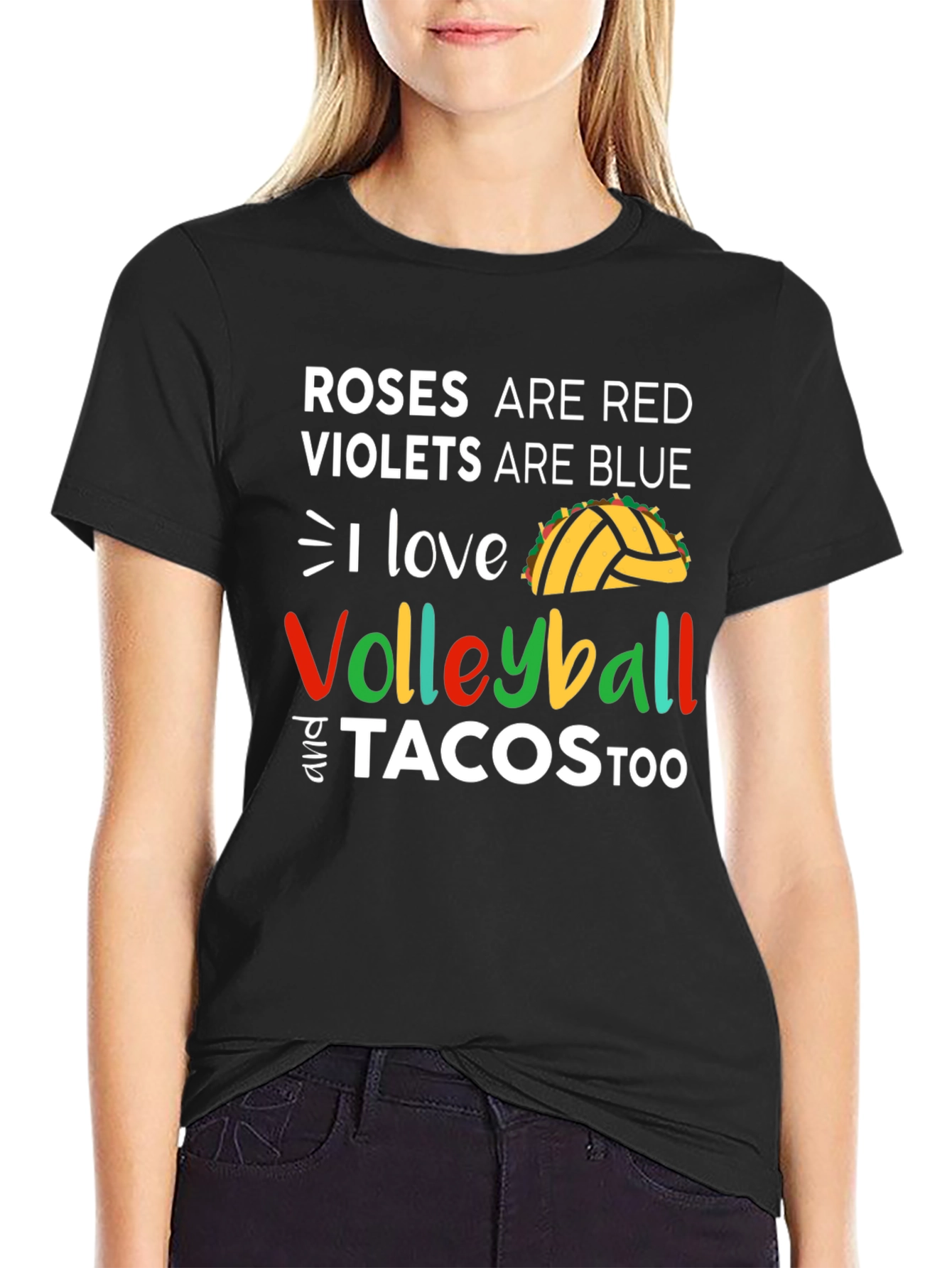 Roses Are Red Volleyball and Tacos Too T-Shirt