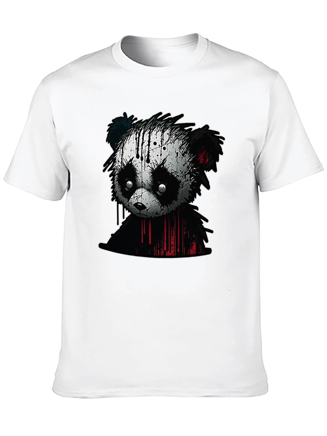 Edgy Panda Graphic Tee - Black Cotton Blend