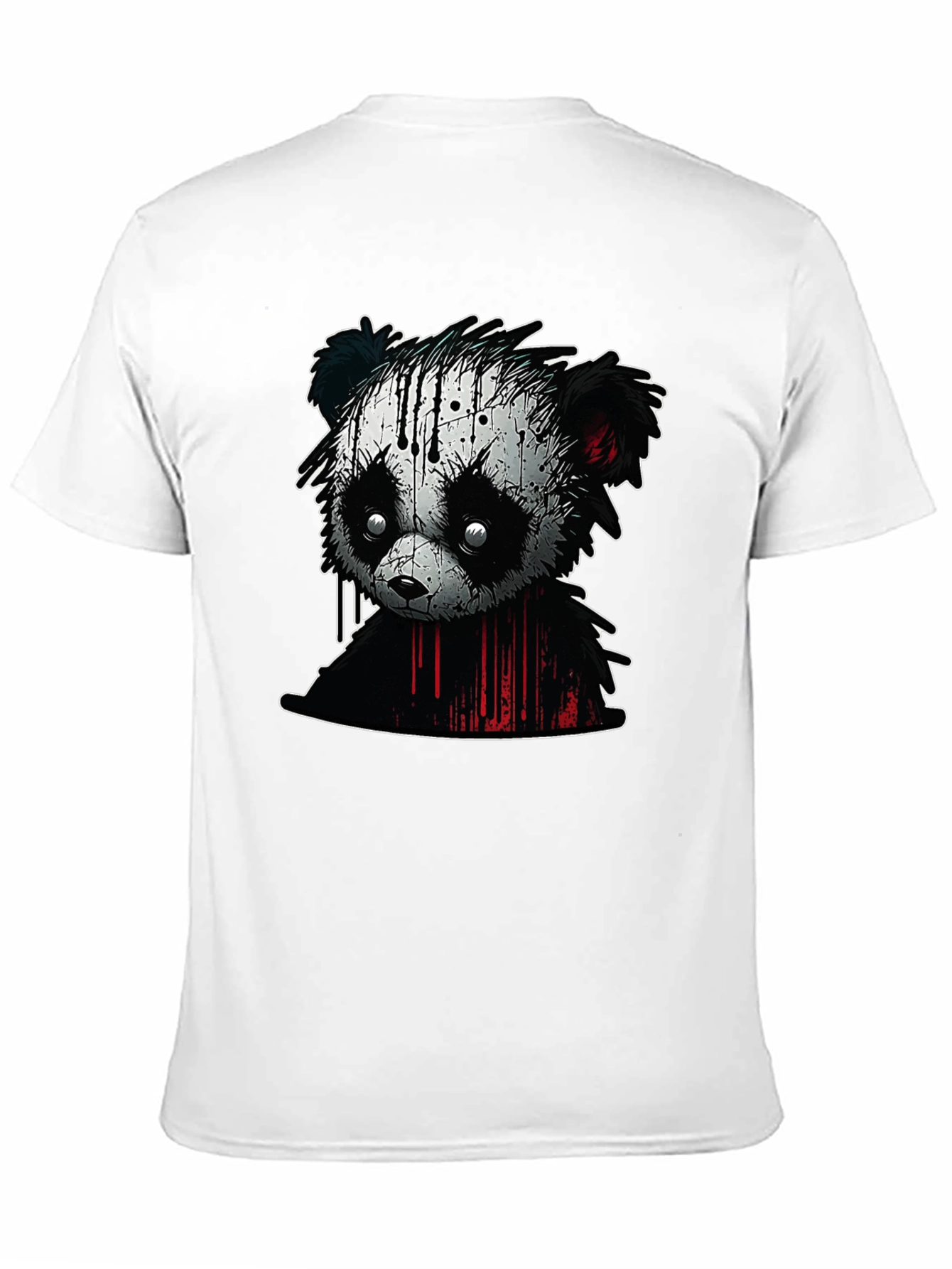 Edgy Panda Graphic Tee - Black Cotton Blend