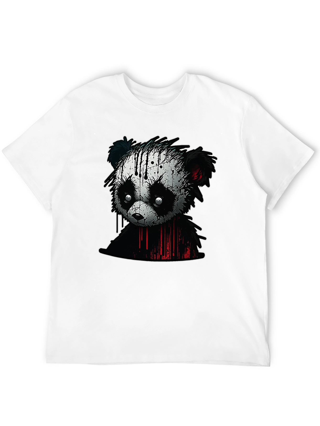 Edgy Panda Graphic Tee - Black Cotton Blend