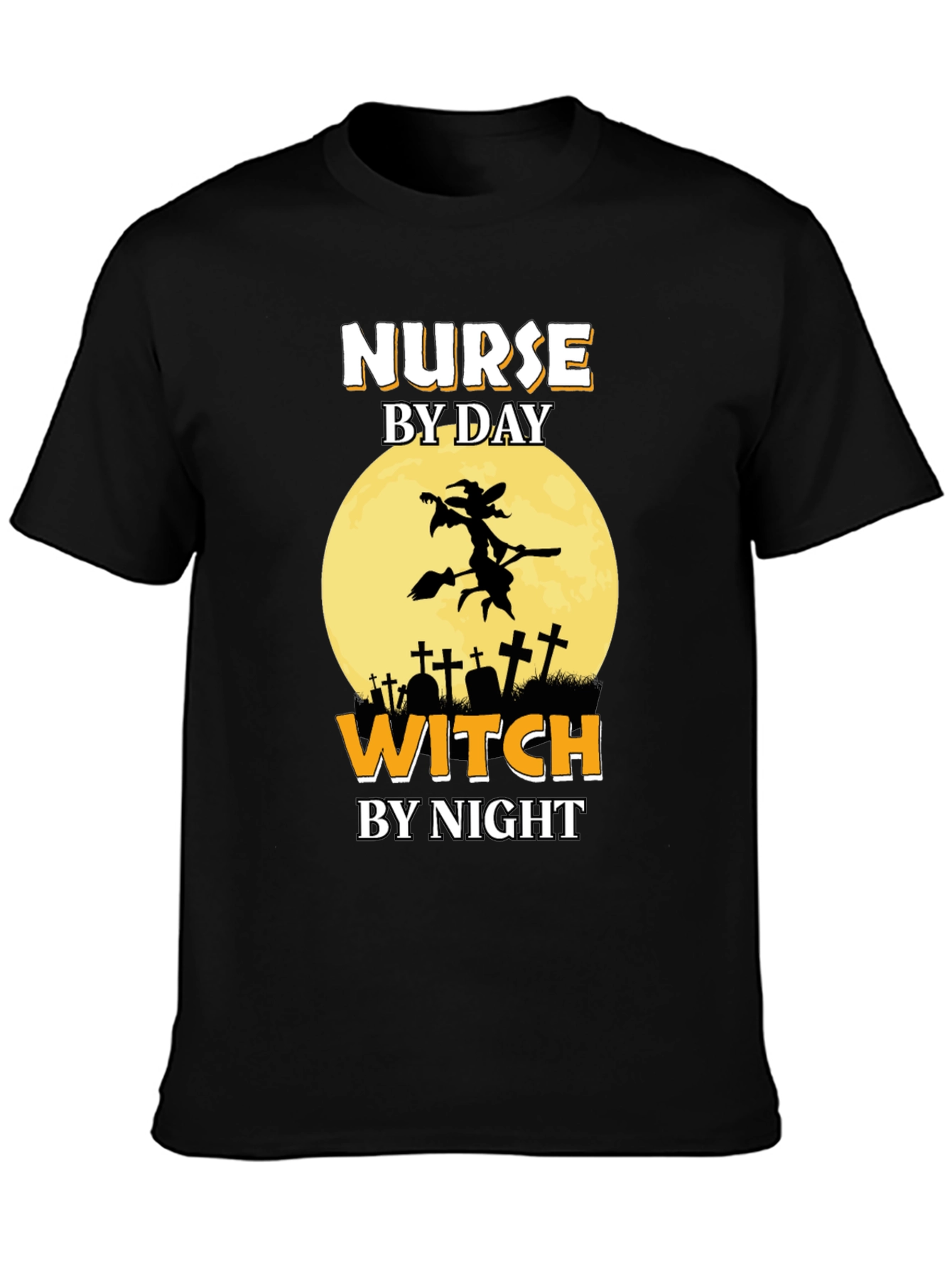 Nurse By Day Witch By Night Halloween T-Shirt