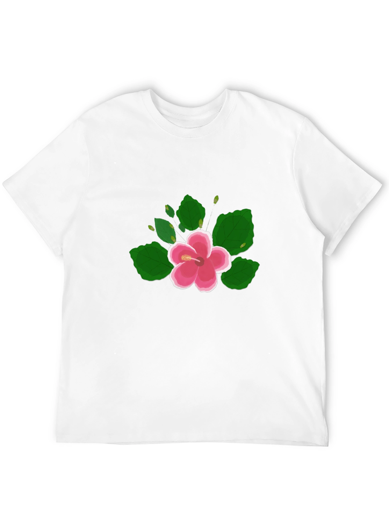 Hibiscus Flower Graphic Black T-Shirt