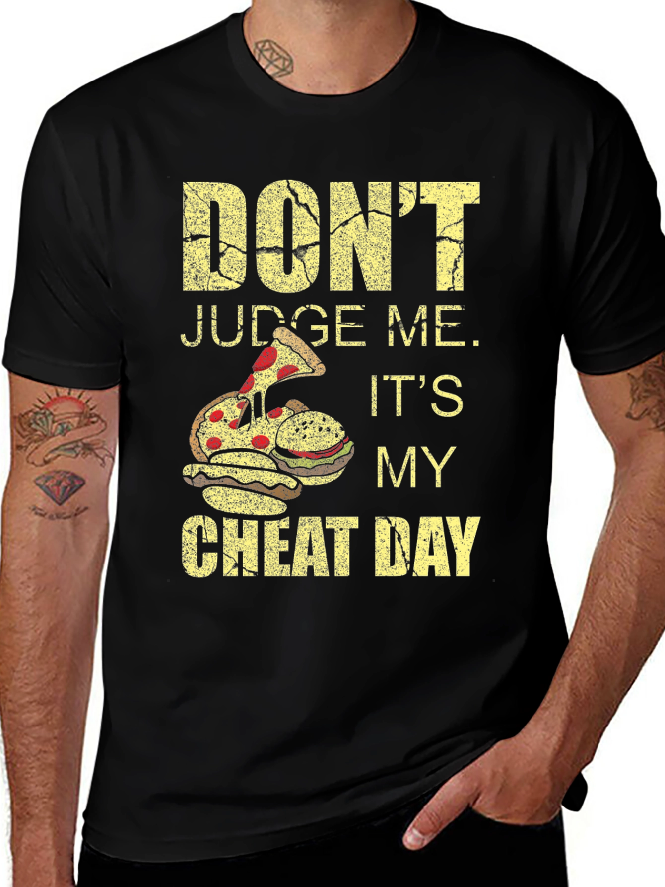 Dont Judge Me Cheat Day Black T-Shirt