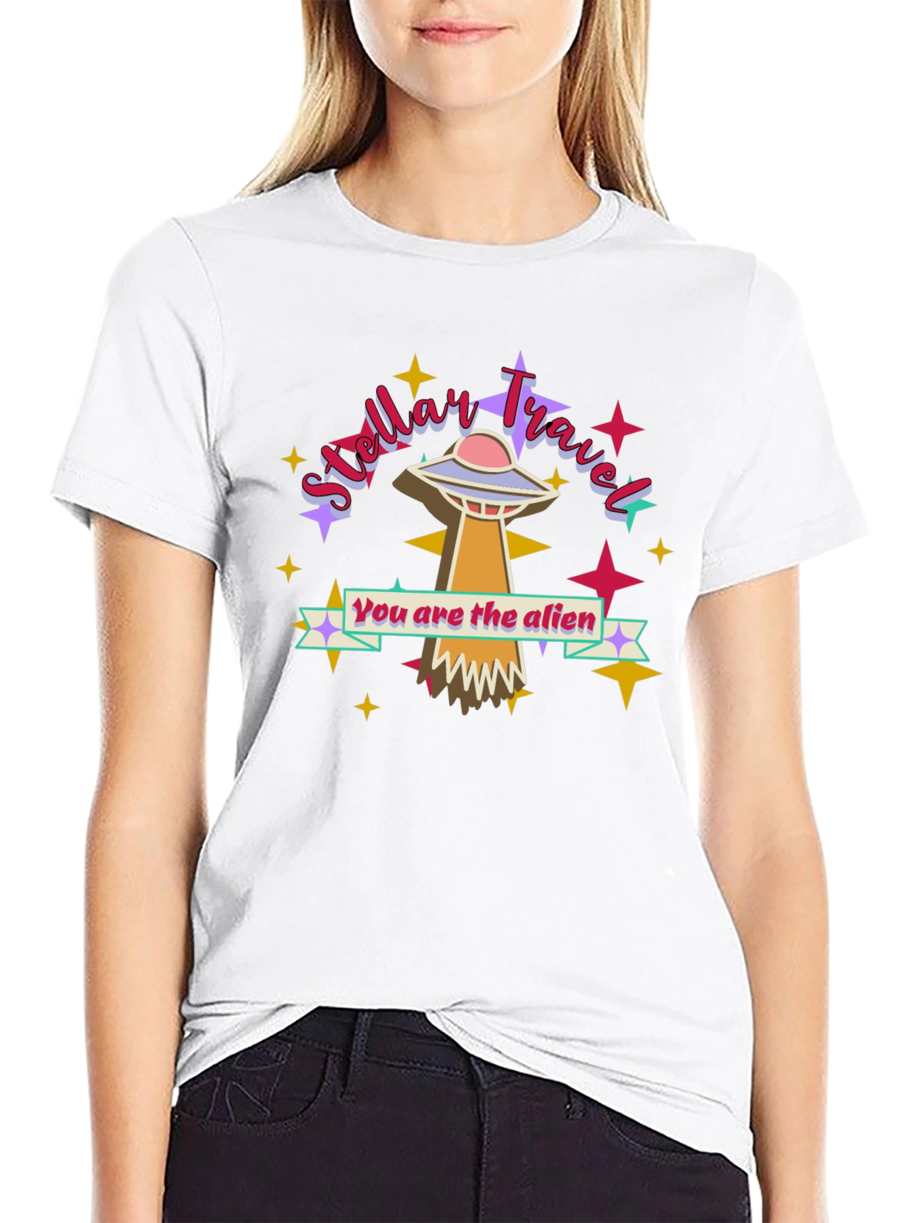 Stellar Travel You are the Alien Black T-Shirt