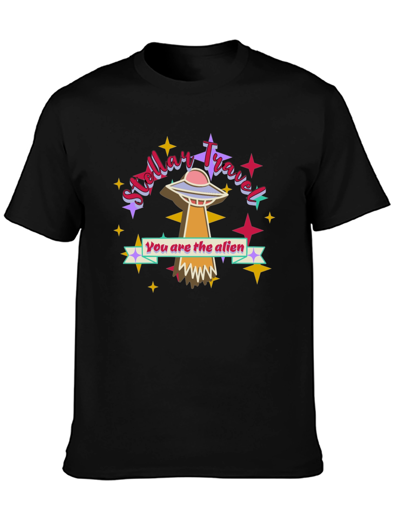 Stellar Travel You are the Alien Black T-Shirt